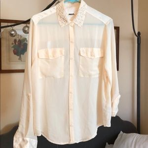 Off white button down blouse